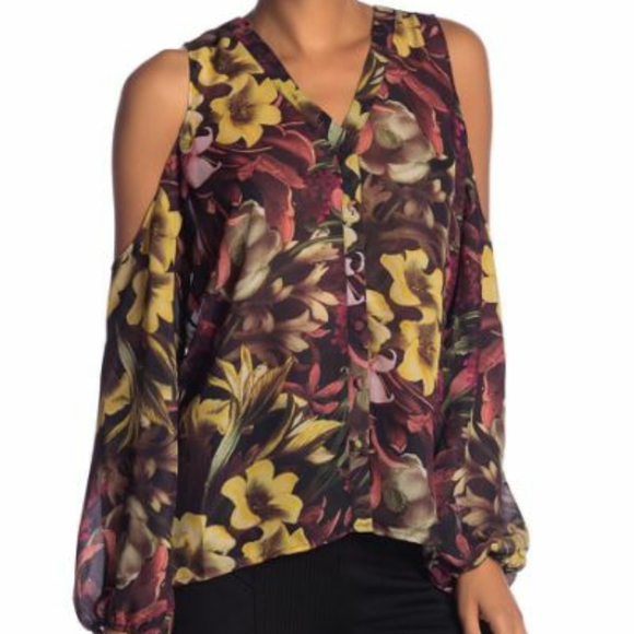 Catherine Malandrino Freida Cold Shoulder Blouse (flaws) - Picture 2 of 10